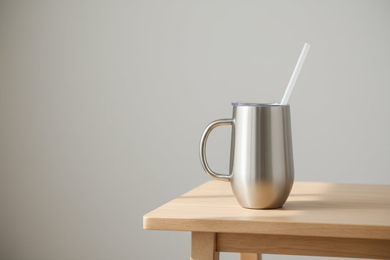 16oz. Big Stemmy Coffee Mug W/ Straw
